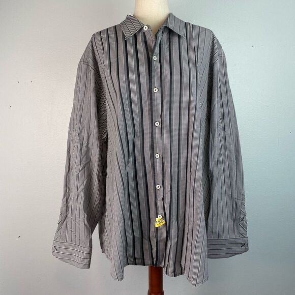 Tommy Bahama Black and Gray Casual Button Down Shirt Size XXL EUC - Picture 1 of 9